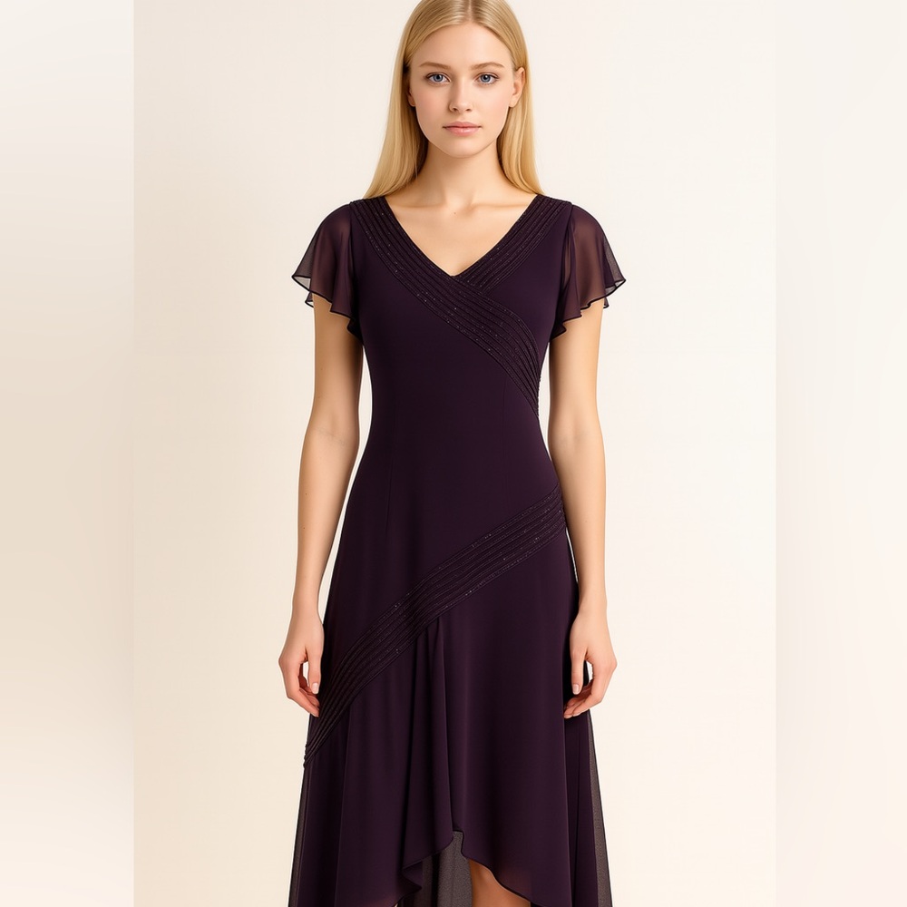 Adrianna Papell Plum Formal Dress. Ladies Size 4 - Picture 1 of 12
